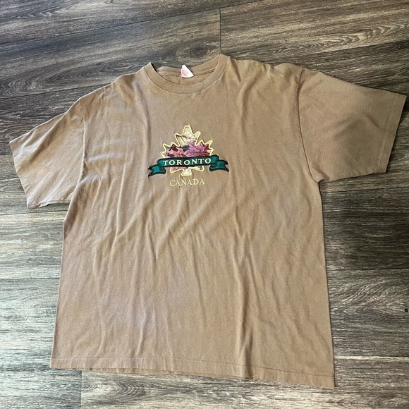VINTAGE TORONTO CANADA ๐ BROWN EMBROIDERED SINGLE STITCH MEN XL - Picture 2 of 7
